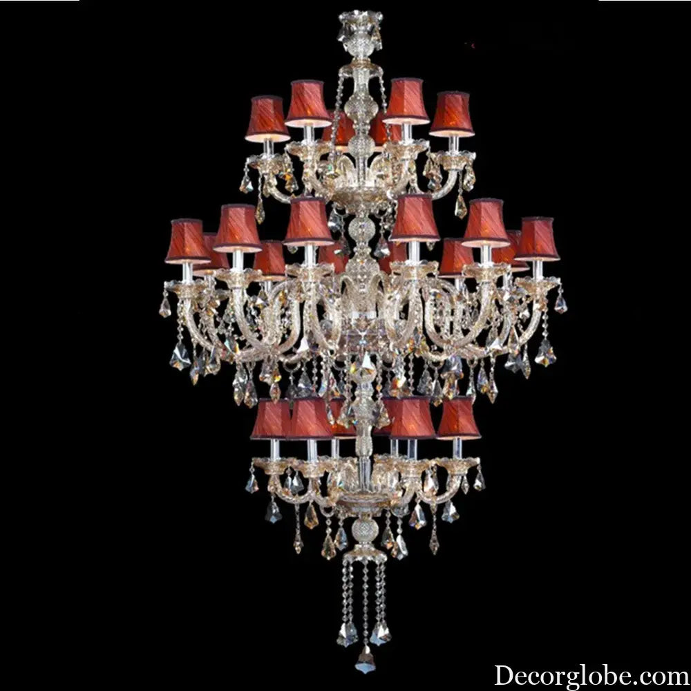 3 Layer Large Crystal Chandelier for Staircase and Hotel Lobby Chandelier
