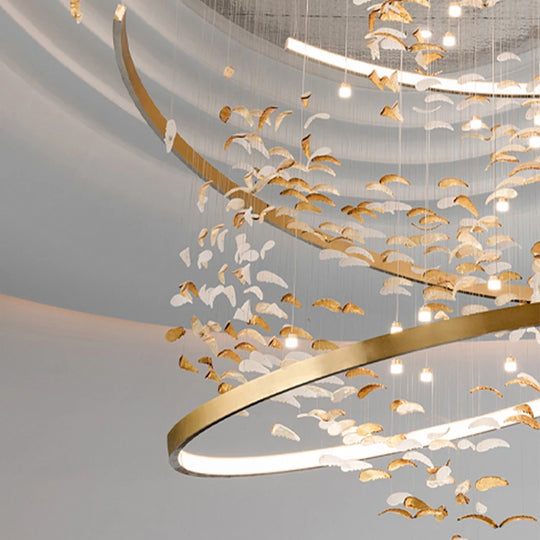 Isolde Custom Build Leaf Ring Chandelier
