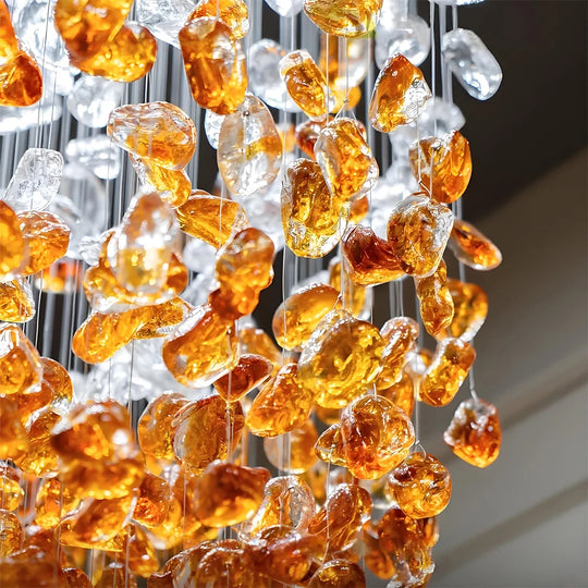 Seraphina Custom Build Amber Raindrop Crystal Chandelier