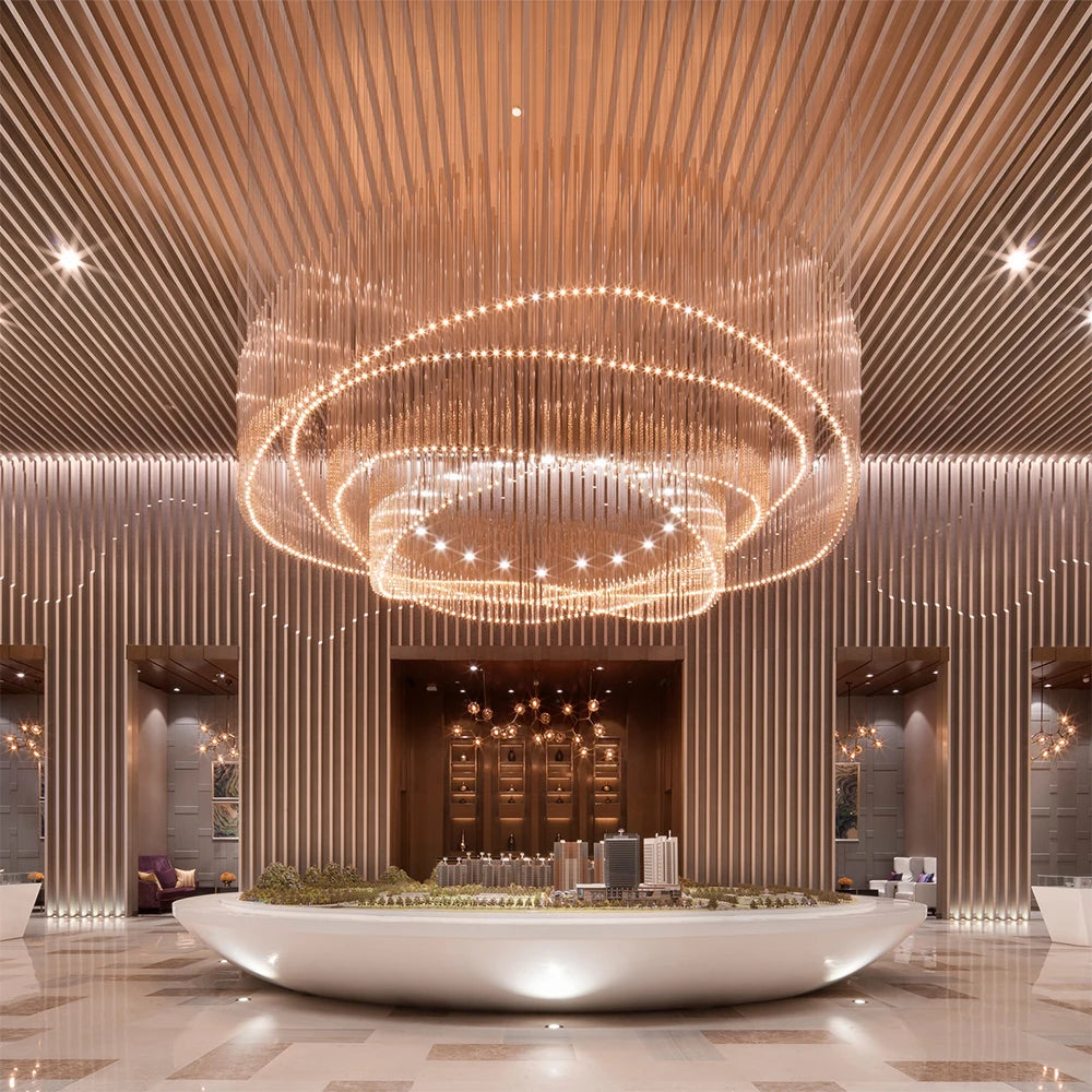 Aurora Custom Build Spiral Large LED Chandelier