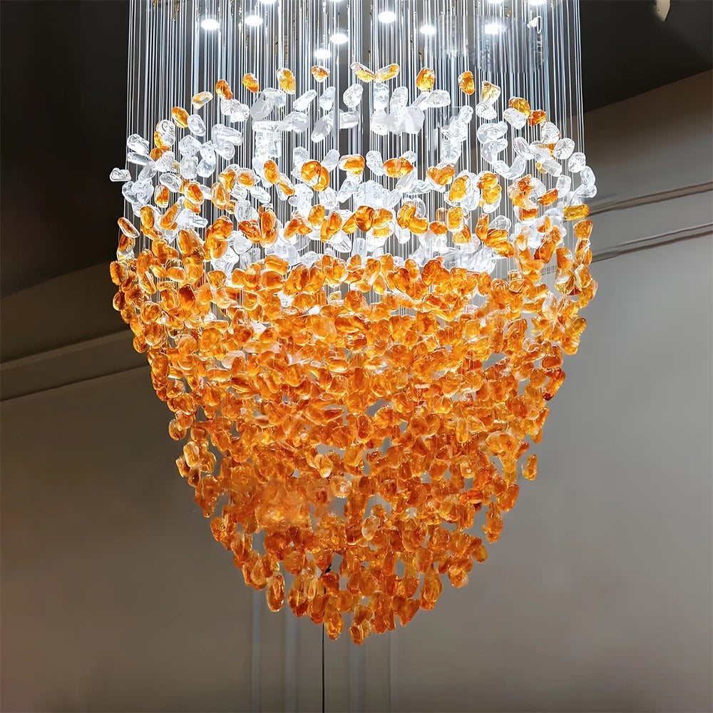 Seraphina Custom Build Amber Raindrop Crystal Chandelier