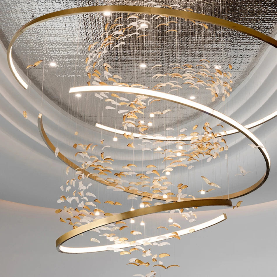 Isolde Custom Build Leaf Ring Chandelier