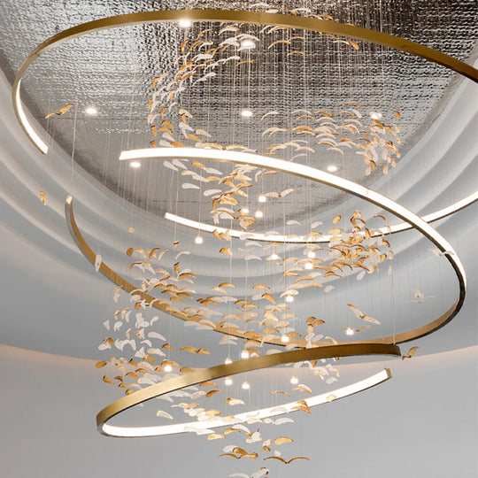 Isolde Custom Build Leaf Ring Chandelier