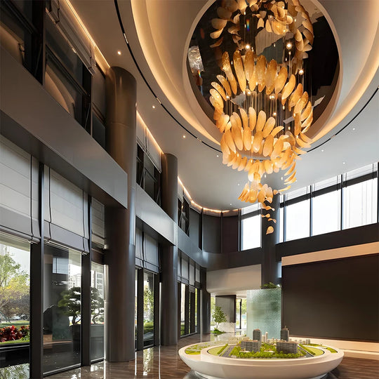 Aurelia Custom Build Gold Spiral Glass Chandelier