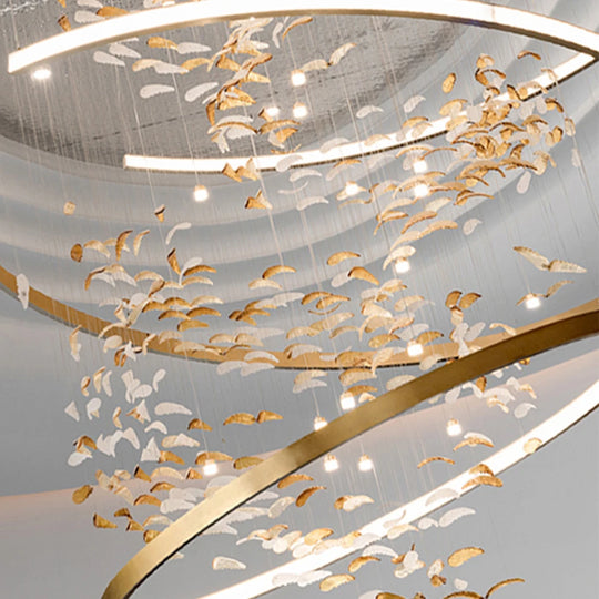 Isolde Custom Build Leaf Ring Chandelier