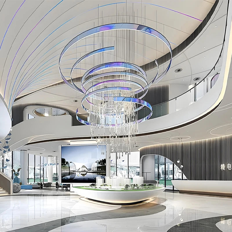 Celeste Custom Build Purple LED Ring Chandelier