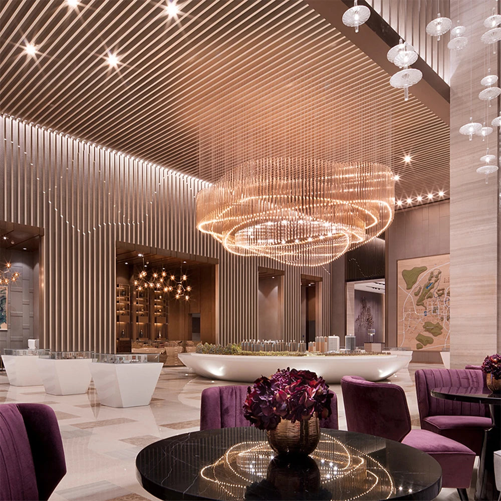 Aurora Custom Build Spiral Large LED Chandelier