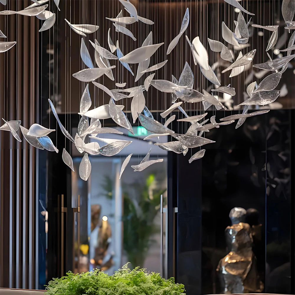 Elowen Custom Build Artistic Leaf Glass Chandelier