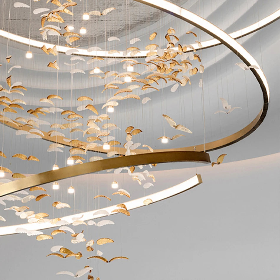 Isolde Custom Build Leaf Ring Chandelier