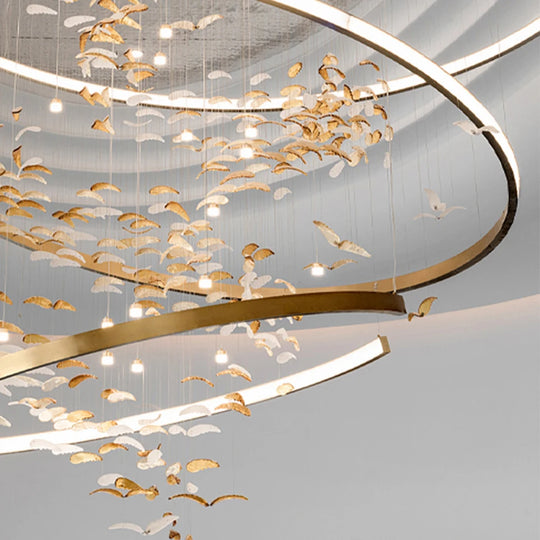 Isolde Custom Build Leaf Ring Chandelier