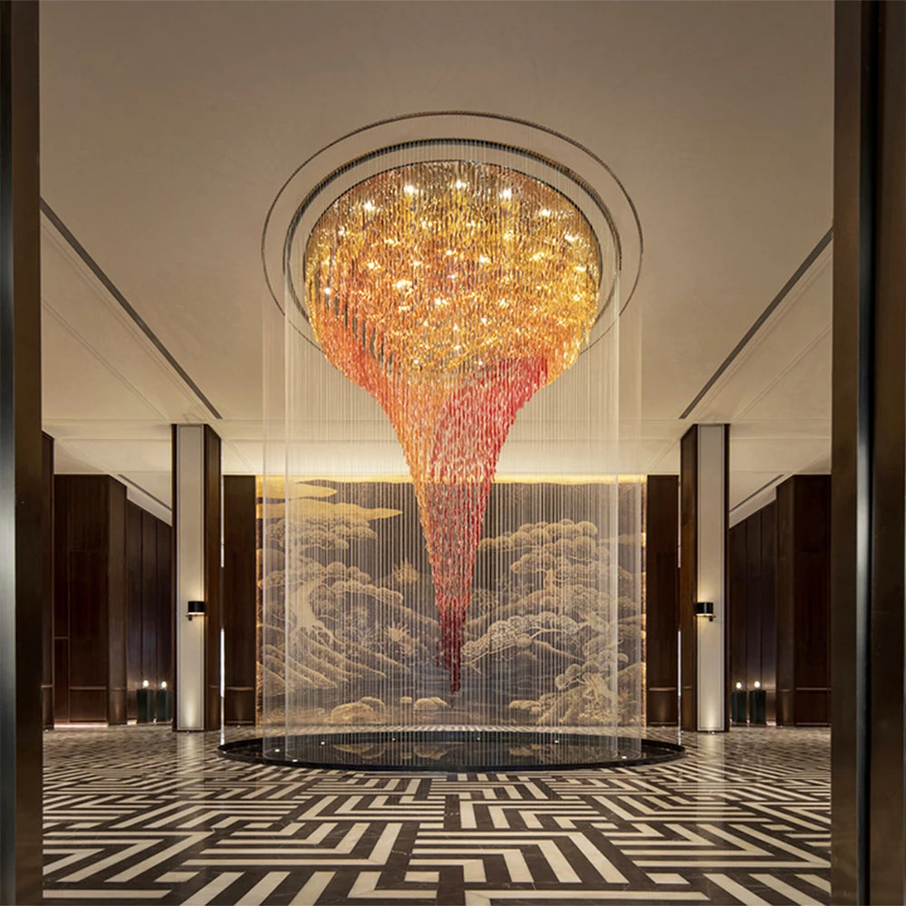 Evangeline Custom Build Large Foyer Glass Chandelier