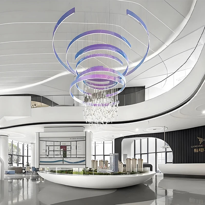 Celeste Custom Build Purple LED Ring Chandelier