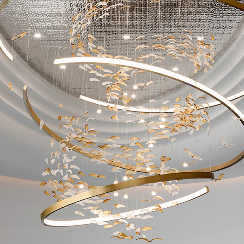 Isolde Custom Build Leaf Ring Chandelier