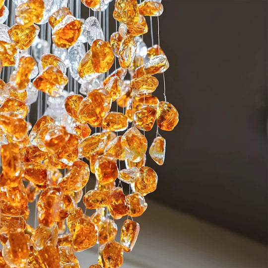 Seraphina Custom Build Amber Raindrop Crystal Chandelier