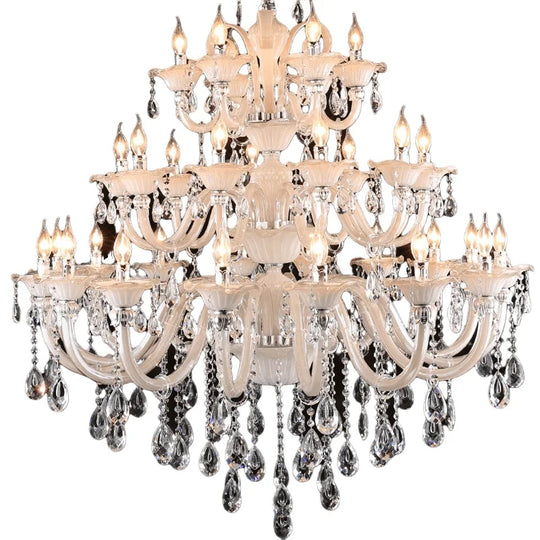 Long Crystal Chandelier for Duplex Villa and Staircase Lighting