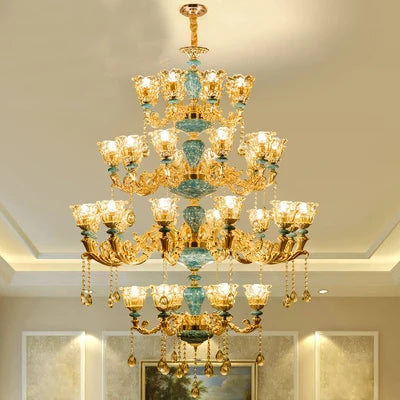Big Duplex Crystal Chandelier for Villa Living Room and Lobby