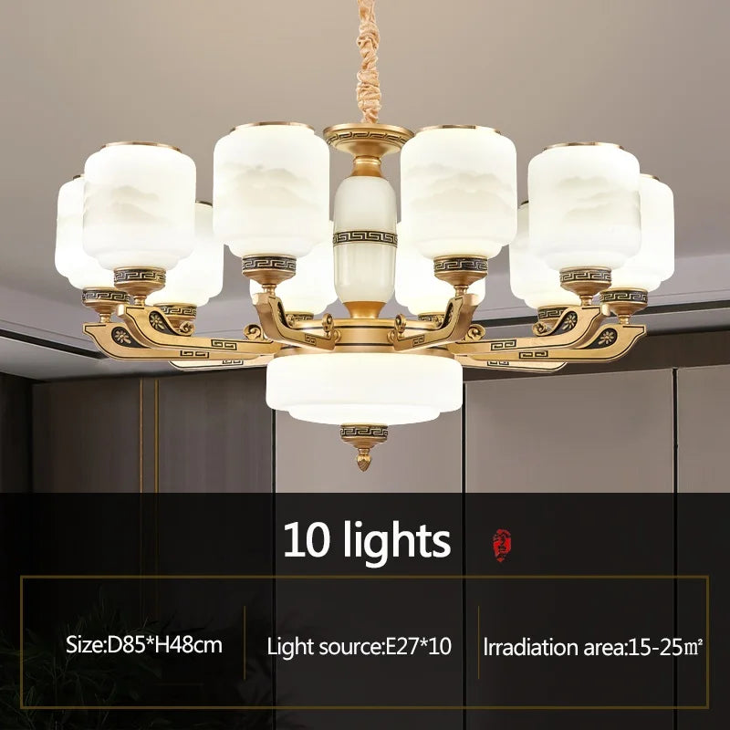 Modern Brushed Glass Chandelier for Living Room and Dining Area