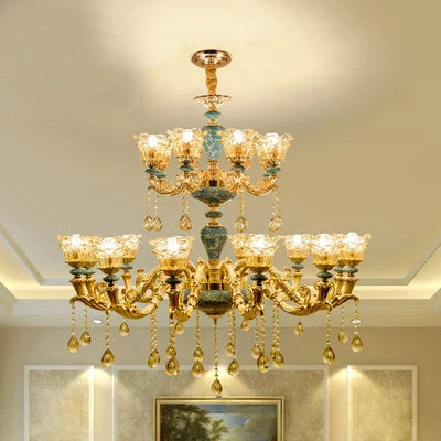 Big Duplex Crystal Chandelier for Villa Living Room and Lobby