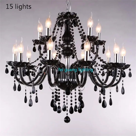 Black Candle Crystal Chandelier for Bedroom and Restaurant Lighting