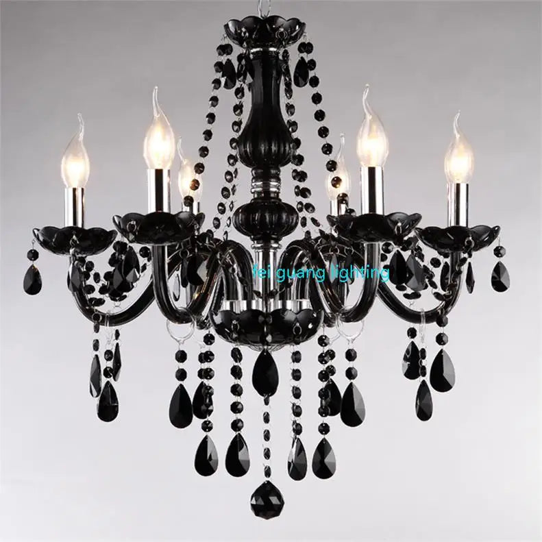 Black Candle Crystal Chandelier for Bedroom and Restaurant Lighting