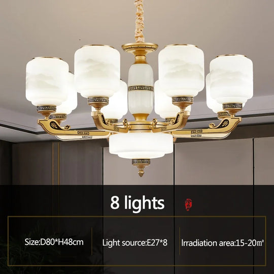 Modern Brushed Glass Chandelier for Living Room and Dining Area