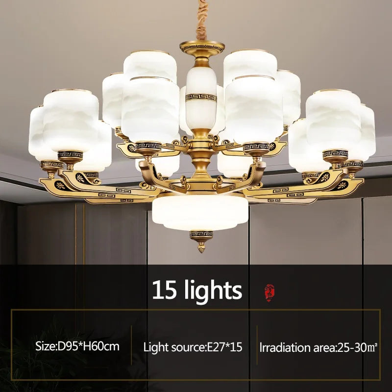 Modern Brushed Glass Chandelier for Living Room and Dining Area