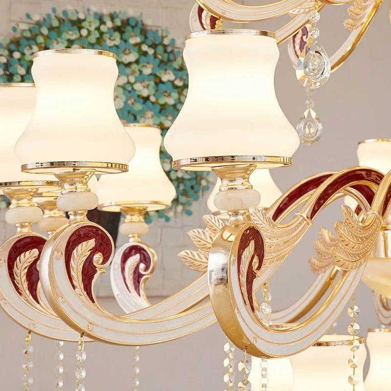 Big Crystal Chandelier for Duplex Villa and Hotel Lobby Lighting