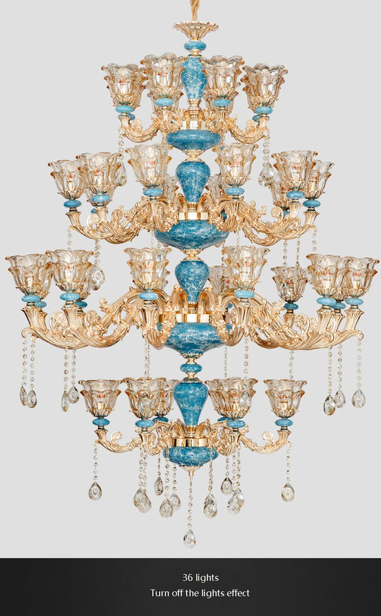 Big Duplex Crystal Chandelier for Villa Living Room and Lobby