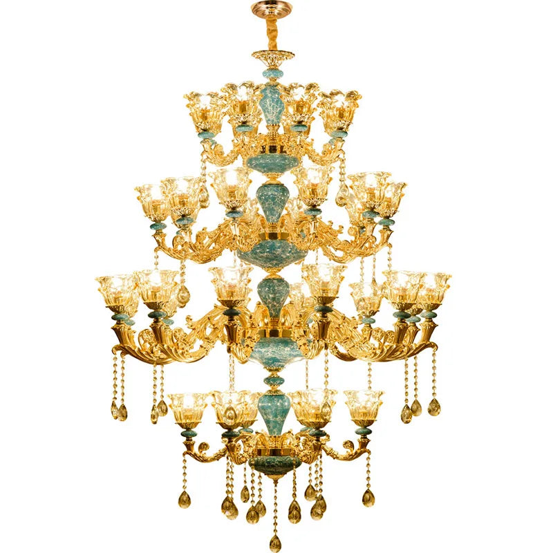 Big Duplex Crystal Chandelier for Villa Living Room and Lobby