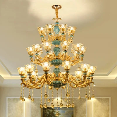 Big Duplex Crystal Chandelier for Villa Living Room and Lobby