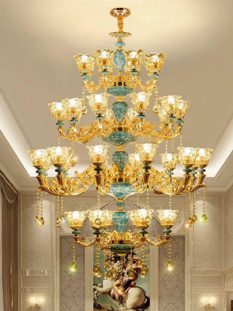 Big Duplex Crystal Chandelier for Villa Living Room and Lobby