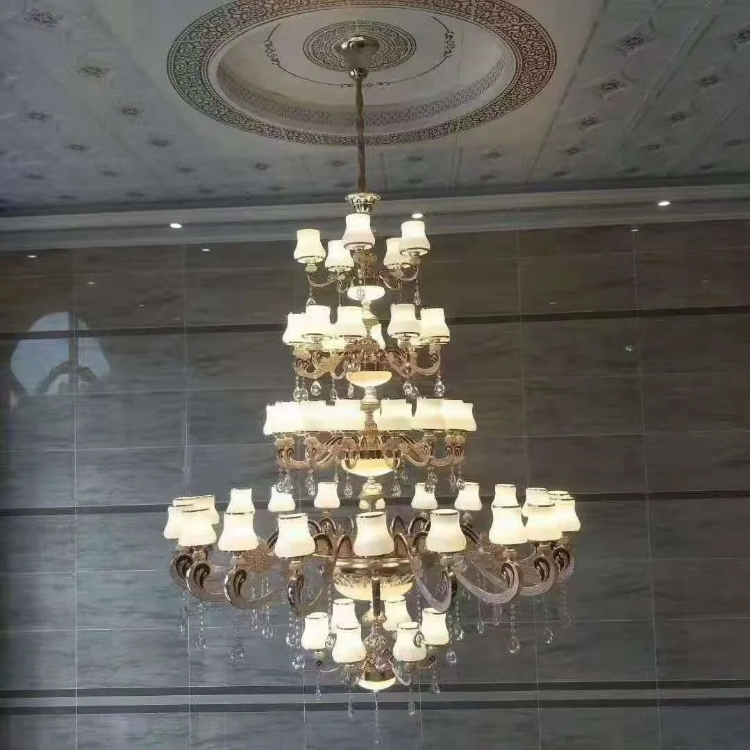 Big Crystal Chandelier for Duplex Villa and Hotel Lobby Lighting