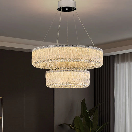 Luxury Gold Crystal Pendant Lamp for Living and Dining Room