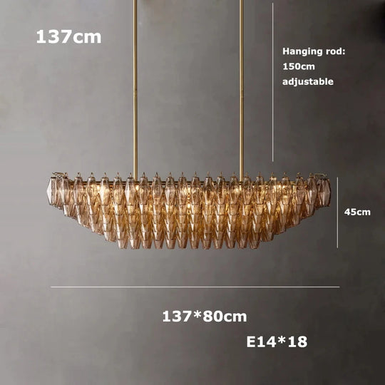 Retro Champagne Pendant Light for Large Living Room Lighting