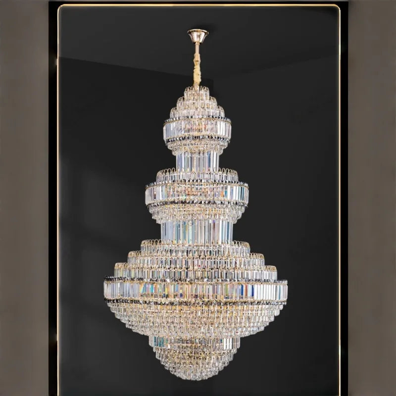 Luxury Hollow Crystal Pendant Chandelier for Villa and Hotel Lobby