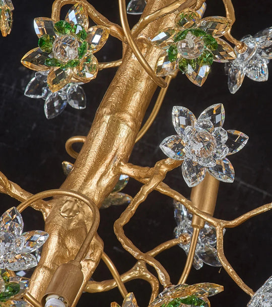 Solid Brass Branch Crystal Chandelier