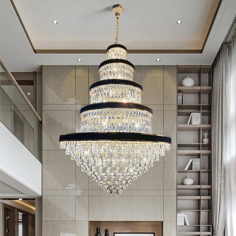 Luxury Crystal Pendant Chandelier for Duplex and Hotel Lobby