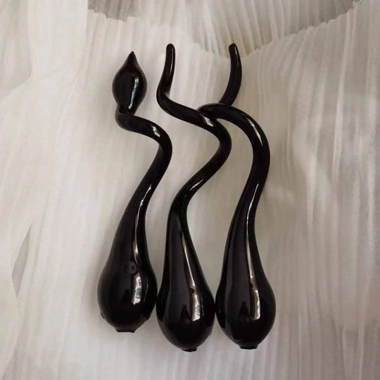 Large Black Hand Blown Glass Pendant Lamp for Statement Lighting