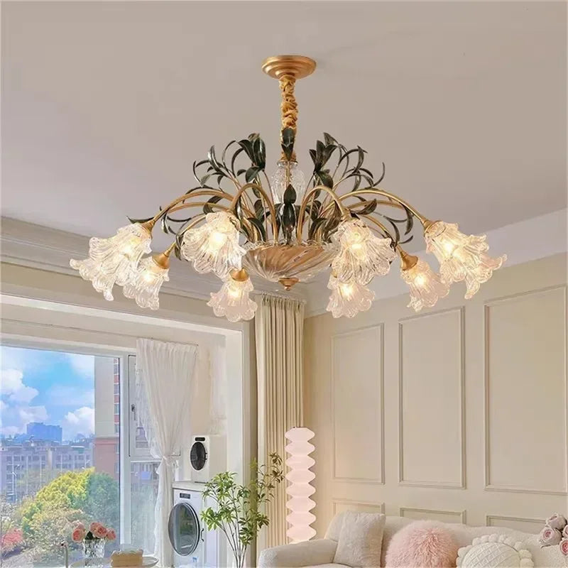 French Retro Crystal Pendant Light for Living Room and Restaurant