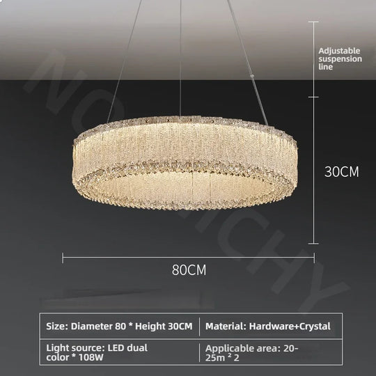 Luxury Gold Crystal Pendant Lamp for Living and Dining Room