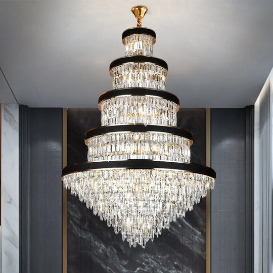 Luxury Crystal Pendant Chandelier for Duplex and Hotel Lobby
