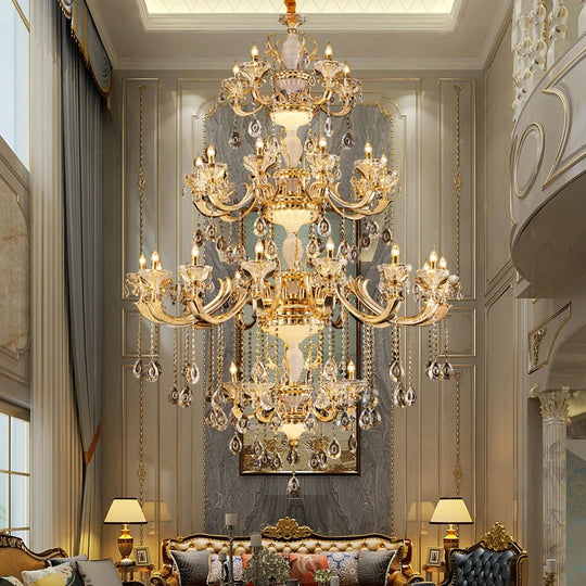 Crystal Candle Chandelier for Living Room and Dining Area