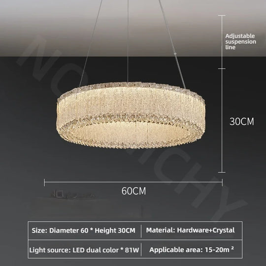Luxury Gold Crystal Pendant Lamp for Living and Dining Room