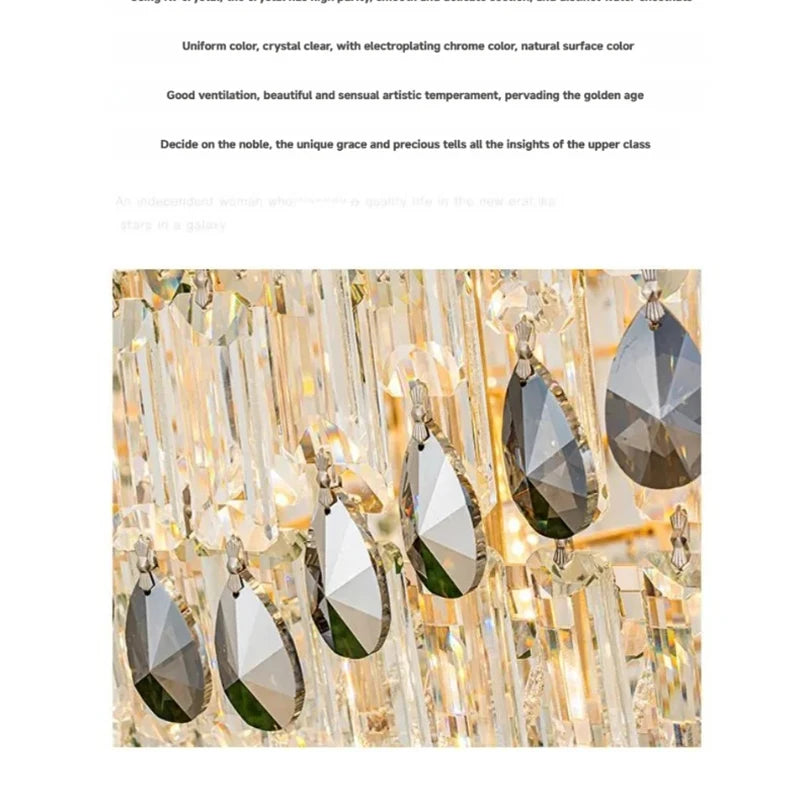 Grand Crystal Mezzanine Pendant Chandelier for High Ceiling Spaces