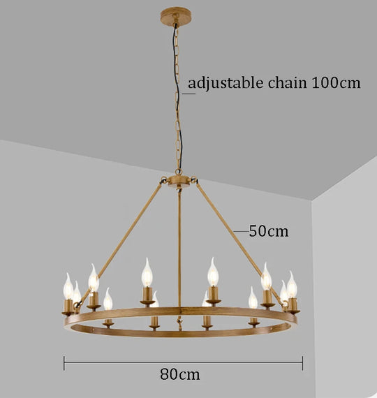 Wagon Wheel Chandelier Pendant Light for Cafés and Restaurants