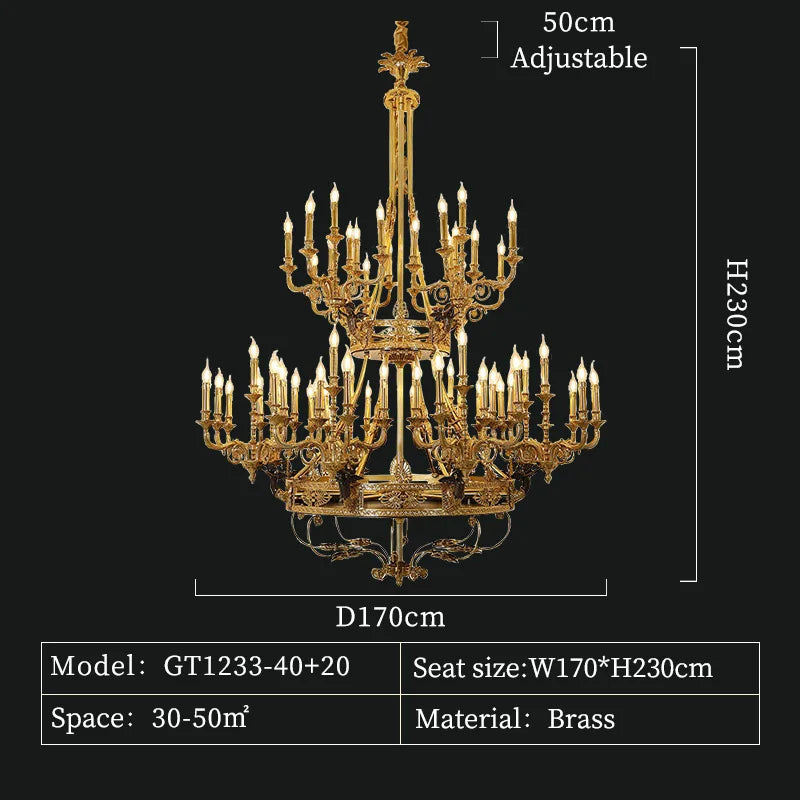 French Retro Brass Angel Candle Chandelier