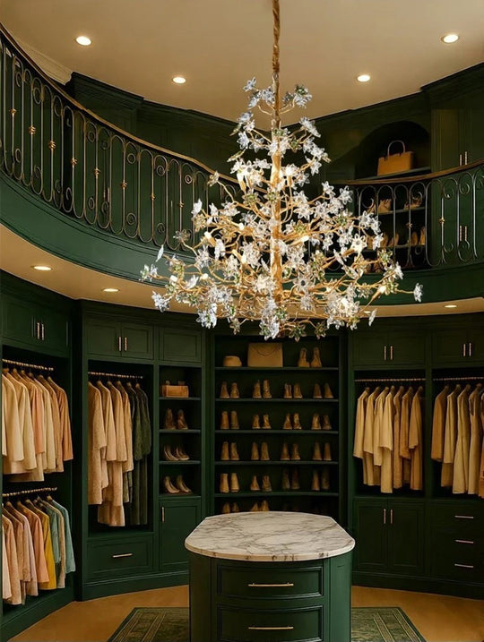 Solid Brass Branch Crystal Chandelier