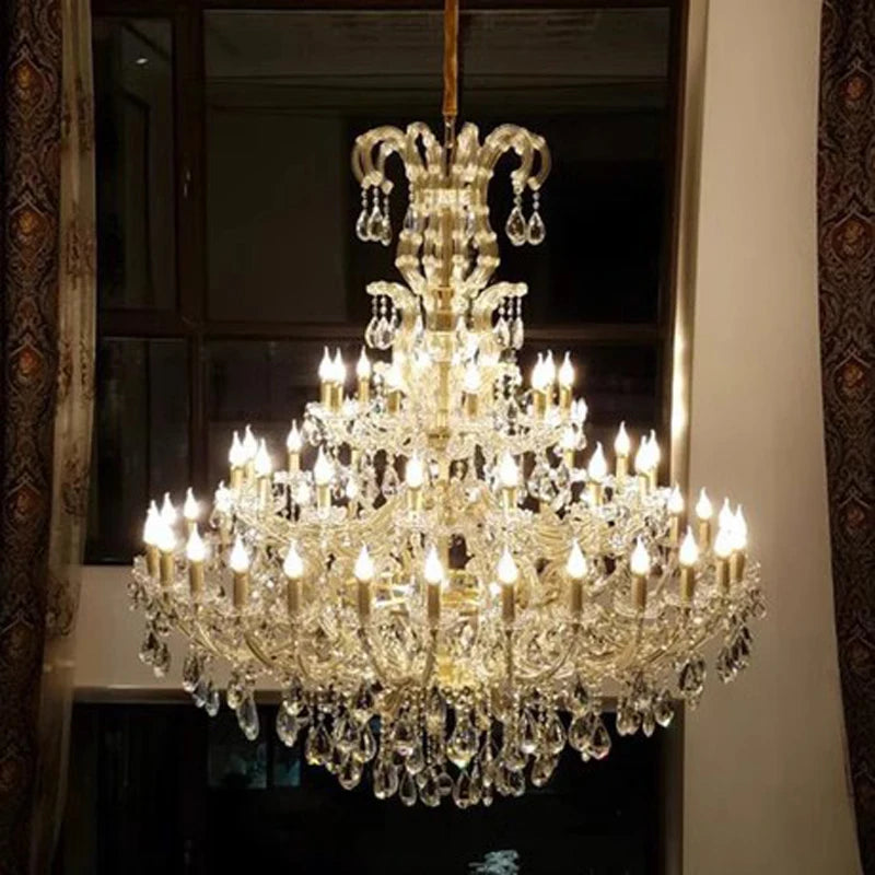 Luxury Large Crystal Candle Chandelier for Lobby and Villa Lighting