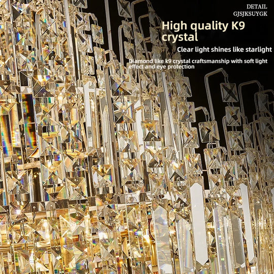 Crystal Chandelier for Duplex Hall and Staircase Lighting