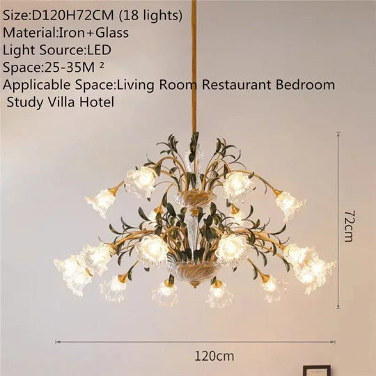 French Retro Crystal Pendant Light for Living Room and Restaurant